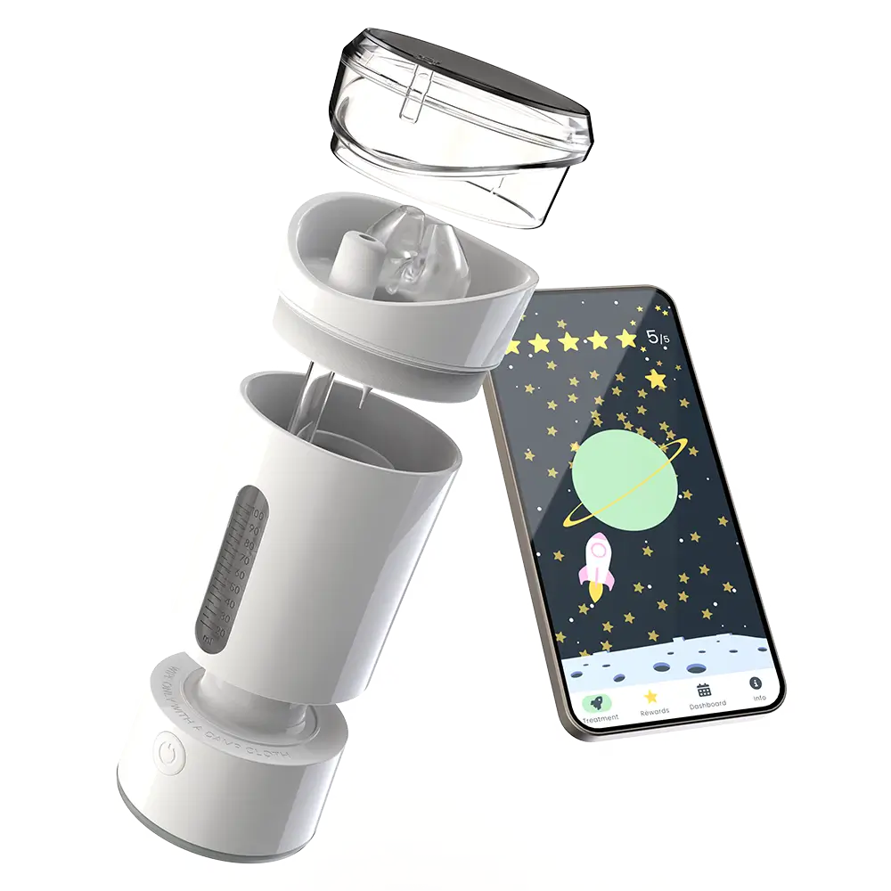 Exploded view of the Earflo device and internals